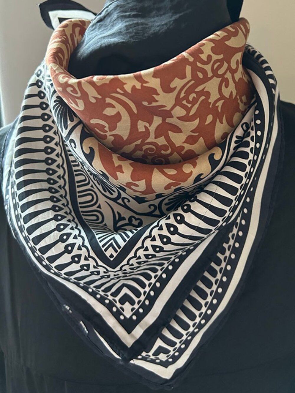20" Silk Square Scarf (Sak's Fifth Avenue) Vintage + Bracelet Gift